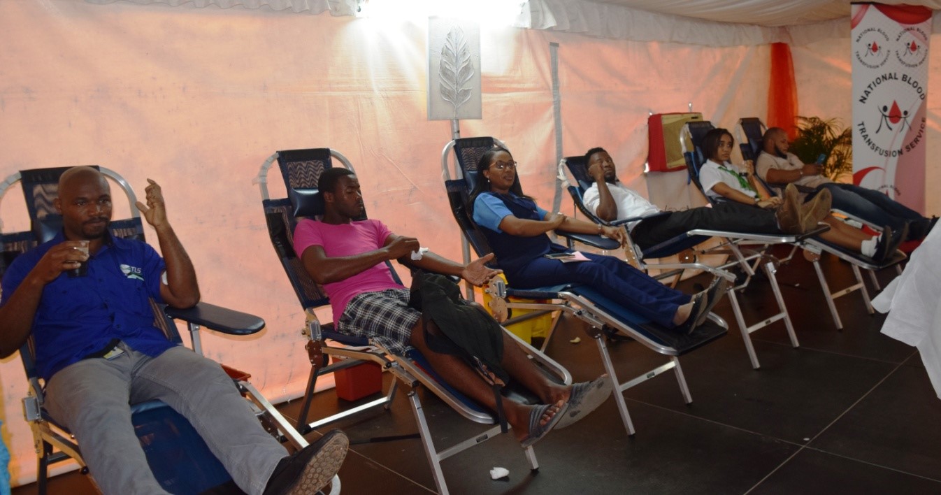 Several of the 233 donors who donated blood at the 'One Love, One Blood' donation drive. This represents the largest single day blood donation drive in Jamaica