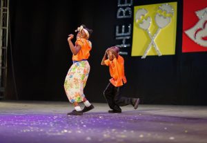 Students of the Middle Quarters All Age School in St. Elizabeth perform the Traditional Folk Form, the Gerreh at the National Finals of the Festival of the Performing Arts.