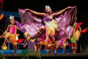 Members of the Tivoli Dance Troupe perform the dance “Soca Parade” at the National Finals of the Festival of the Performing Arts.