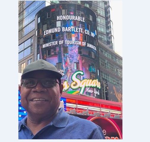Times Square NYC Welcomes Jamaica's Minister of Tourism