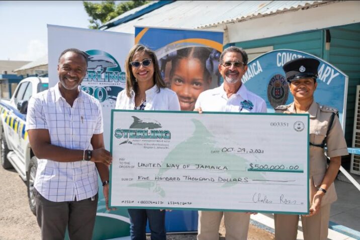 Jamaica’s Foremost Family-Run Investment Firm, Sterling Asset Management, Presents Cheque For JMD$500,0001